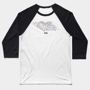 Vail Trail Map Baseball T-Shirt